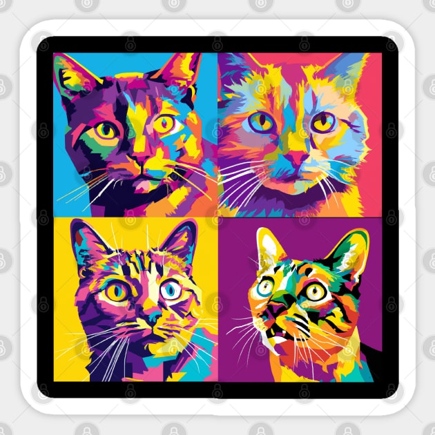 Javanese Cat Pop Art - Cat Lover Gift Sticker by PawPopArt